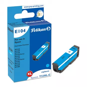 Pelikan E104 Kompatible Tintenpatrone Cyan High Yield (XL) für Epson XP-530 XP-540 XP-630 XP-635 XP-640 XP-645 XP-710 XP-830 XP-900