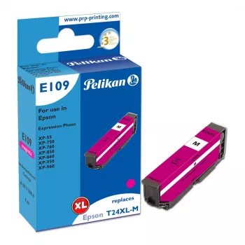 Pelikan E109 Kompatible Tintenpatrone Magenta High Yield (XL) für Epson Expression Photo XP-55, XP-750, XP-760, XP-850, XP-950, XP-960 - 1er-Pack