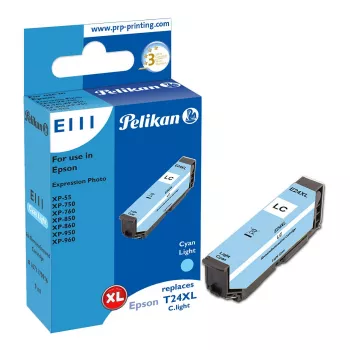 Pelikan E111 Kompatible Tintenpatrone Hellcyan High Yield (XL) für Epson Expression Photo XP-55/XP-750/XP-760/XP-850/XP-950/XP-960 - 1er-Pack