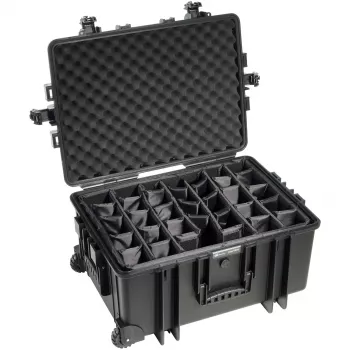 B&W Outdoor Case Type 6800 Hard Shell Case mit Trennsystem, Schwarz