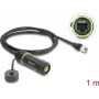 Delock RJ45 Stecker auf RJ45 Buchse Cat.6 Panel-Mount-Kabel mit M20 x 1,5 mm Gewinde und Gehäuse kompatibel mit Starlink, Schwarz, 20 cm