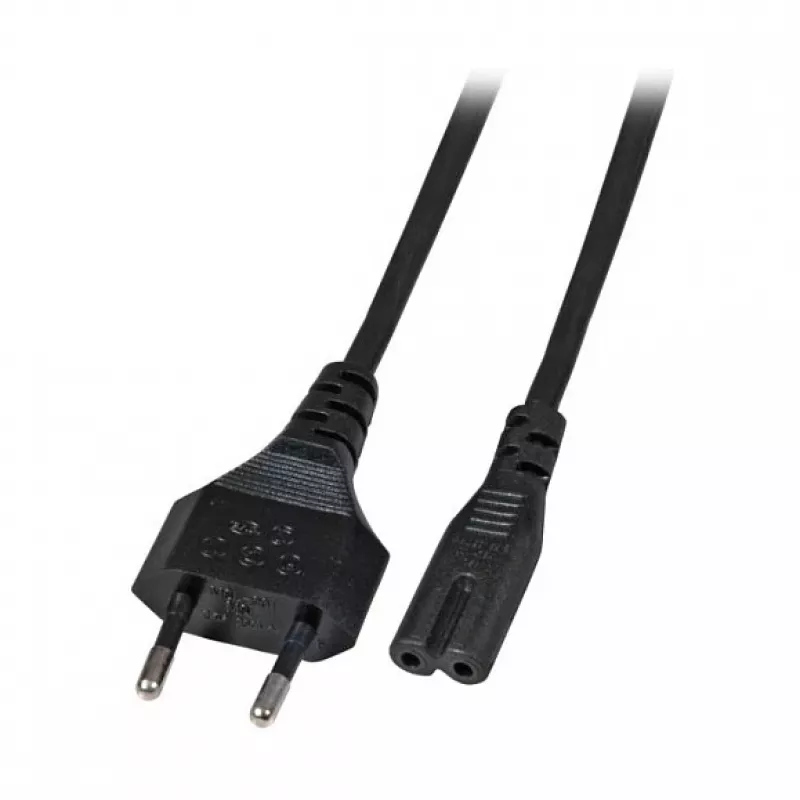 EFB Elektronik Euro-C7 Netzkabel 180° Schwarz 1 m 2 x 0,75 mm² EK502.1V2