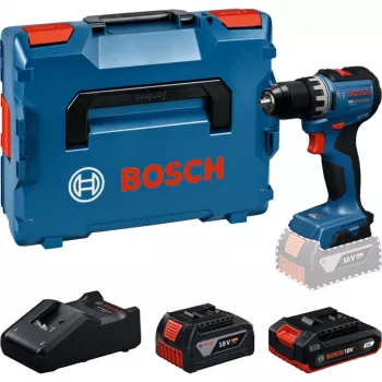 BOSCH Akku-Bohrschrauber GSR18V-52 mit 2 Akkus 18 Volt 4,0 Ah und 2,0 Ah im L-BOXX (Einzelhandel)