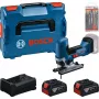 BOSCH PowerTools Akku-Stichsäge Set mit 2 Akkus 5,0 Ah, Schnellladegerät und Stichsägeblatt-Set im L-BOXX (Karton)
