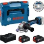 BOSCH Professional Akku-Winkelschleifer-Set 18V 2x5,0Ah mit Trennscheibe 125mm im L-BOXX
