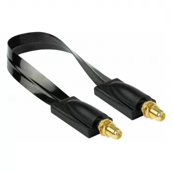 Kabelmeister Koaxial-HF-Fensterdurchführung, SMA Buchse auf SMA Buchse, Schwarz, 0,2 m