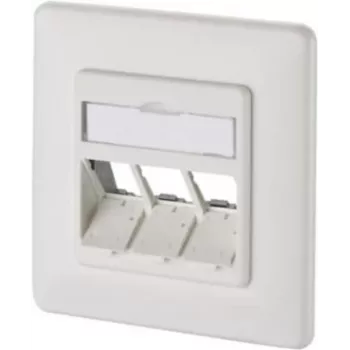 METZ CONNECT 130B20D31002KE Keystone 3-Port Flush-Mount Data Outlet Empty Pure White