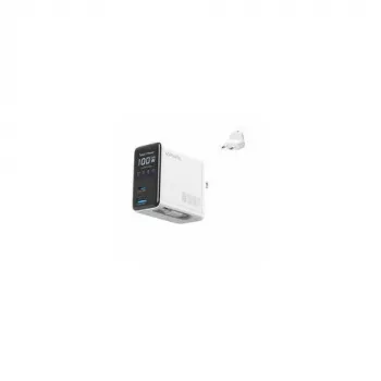 4smarts GaN FlexScreen AI 100W 2xUSB-C + USB-A Weißes Ladegerät