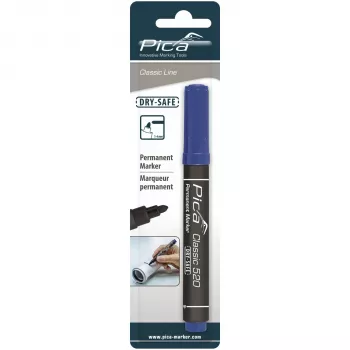 Pica Permanent Marker 1-4mm, Rundspitze Blau, Einzelhandelsverpackung