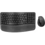 Logitech Wave Keys und Lift Combo - Kabelloses ergonomisches Tastatur- und Maus-Set - Bluetooth LE, 2,4 GHz - QWERTY - Nordisches Layout - Graphit