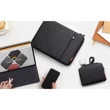 Inateck 13.3 Inch Laptop Sleeve with Accessory Pouch, Black-Grey