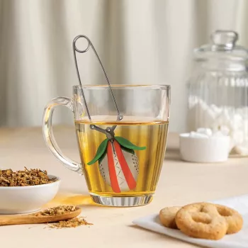 OTOTO Tea Trap Tee-Ei - Grün/Rot - Edelstahl & Kunststoff - 160 mm