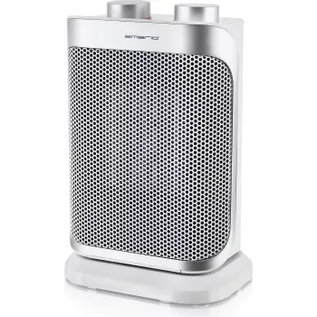 Emerio Keramik-Heizlüfter 1500W mit Thermostat, Oszillation, Silber