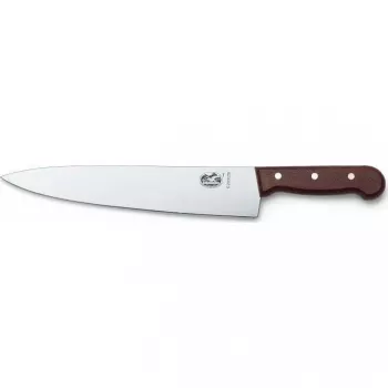 Victorinox Wood Kochmesser 22 cm, Klinge aus rostfreiem Stahl, Holzgriff, braun (5.2000.22G)