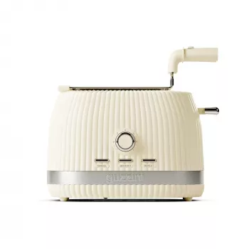 Guzzini Sous Chef Toaster mit klappbaren Zangen, Creme, 800 W, 2 Scheiben, biobasiertes Material