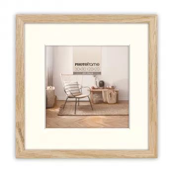 ZEP Malmo Naturholz Bilderrahmen 20x20/30x30 cm mit Passepartout V4530N