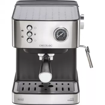 Cecotec Power Espresso 20 Matic Professionale Espressomaschine, 20 bar, 850 W, 1,5 l, Schwarz/Silber