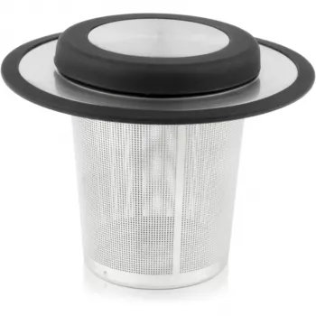 Bredemeijer Universal Tea Filter mit Stapel-/Deckel, klein 1491 - Edelstahl, Schwarz, Feines Netz