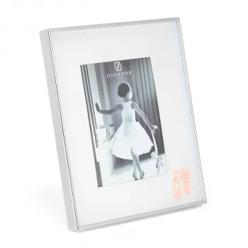 Zilverstad Ballerina 10x15 Metall-Porträt-Bilderrahmen mit Passepartout, Silber