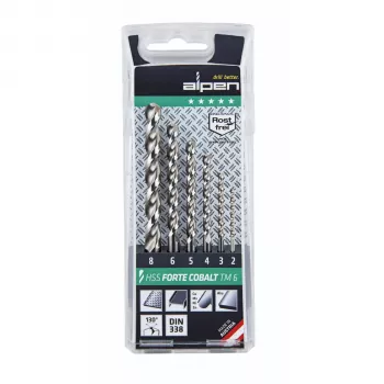 ALPEN-MAYKESTAG HSS Cobalt Forte TM 6-teiliger Spiralbohrer-Satz in Metallkassette