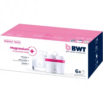 BWT 125681749 Magnesium Mineralisierte Wasserfilterpatrone, 6er-Pack