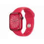 Apple Watch Series 8 (GPS) - (PRODUCT)RED - 41 mm - Rotes Aluminium - Smartwatch mit Sportarmband - Fluorelastomer - Rot - Reguläre Bandgröße - 32 GB - Wi-Fi, Bluetooth - 32 g (MNP73FD/A)