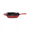 Le Creuset Grillpfanne aus Gusseisen, quadratisch, 26 cm, Kirschrot