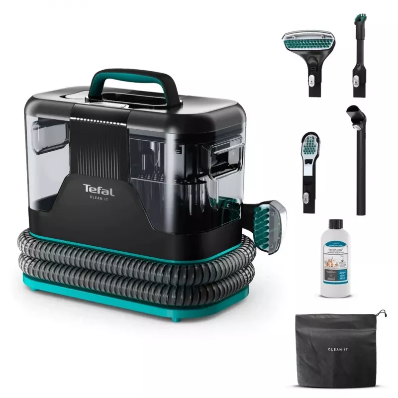 Tefal Clean It IZ5020 Waschsauger für Teppiche und Polster, Fleckenreinigung, 750 W, 13.500 Pa Saugleistung, 2,3 l Frisch- und 1,5 l Schmutzwassertank, Auto Clean