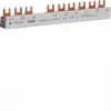 Hager KDN363J 3-polige Phasensammelschiene mit Gabelschluss 10mm² 63A 10 Module