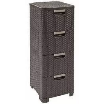 CURVER Bücherregal mit 4 Schubladen 4x14L Dunkelbraun