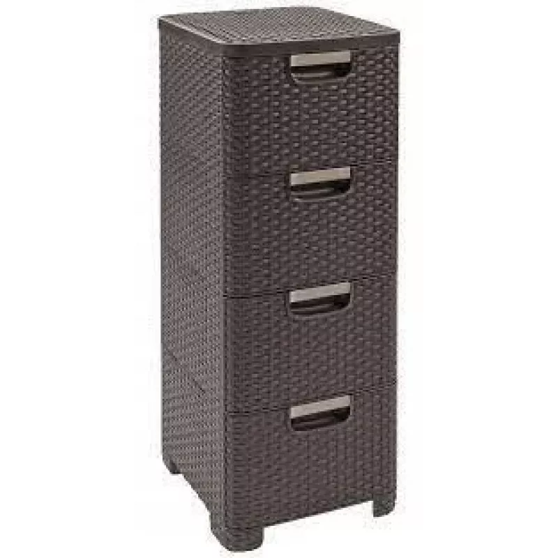 CURVER Bücherregal mit 4 Schubladen 4x14L Dunkelbraun
