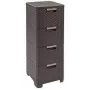 CURVER Bücherregal mit 4 Schubladen 4x14L Dunkelbraun