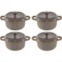 Staub Mini Cocotte Set 4-teilig Keramik Rund Antikgrau 10 cm
