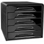 CEP Office Solution Smoove Schubladenbox Schwarz DIN A4 mit 5 Schubladen