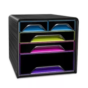 CEP Office Solution Smoove Desktop Drawer Unit A4 5 Drawers White/Multicolour Transparent