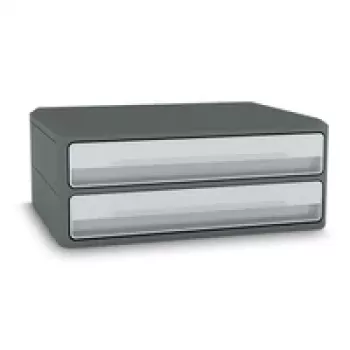 CEP Office Solution MoovUp Schubladenbox Hellgrau DIN A4 Querformat mit 2 Schubladen