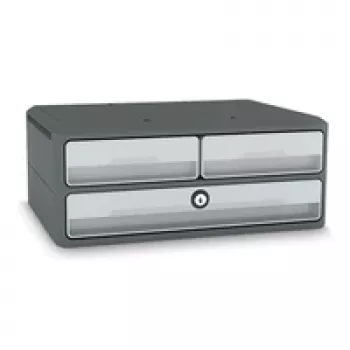 CEP Office Solution MoovUp Schubladeneinheit mit Schloss Lichtgrau DIN A4 Querformat DIN A5 Querformat 3 Schubladen