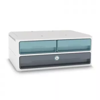 CEP Office Solution MoovUp Drawer Box with Lock Mint Grey DIN A4 Landscape DIN A5 Landscape 3 Drawers
