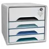 CEP Office Solution Smoove Schubladenbox Weiß mit bunten Linien 5 Schubladen