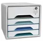 CEP Office Solution Smoove Schubladenbox Weiß mit bunten Linien 5 Schubladen