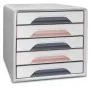 CEP Office Solution Smoove Mineral Schubladen-Aufbewahrungsbox 5 Schubladen, puderrosa, Polystyrol