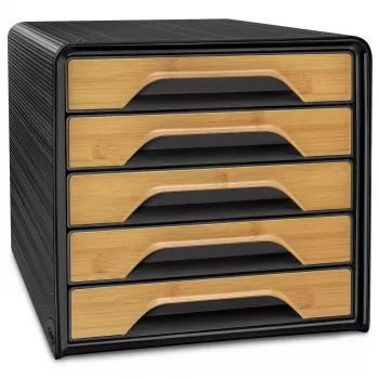 CEP Office Solution Smoove Silva Schubladenbox 5 Schubladen Schwarz/Bambus