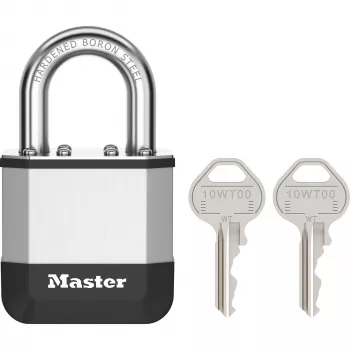 Master Lock Elite 45mm Laminated Padlock mit 25mm Bügel, 5-Stift-Zylinder, Silber/Grau