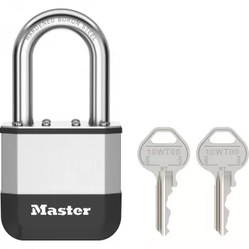Master Lock Elite 52mm Vorhängeschloss aus massivem Messing mit 38mm gehärtetem Stahlbügel, 5-Stift-Zylinder, verschiedenschließend, inkl. 2 Schlüssel