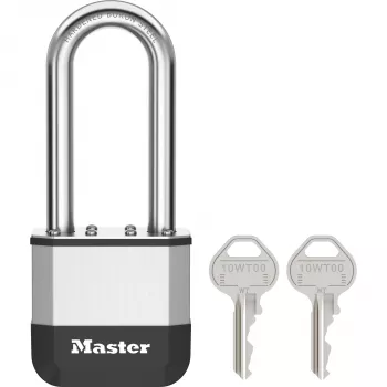 Master Lock Elite 52mm Laminated Steel Padlock with 64mm Shackle, 5-Pin Cylinder