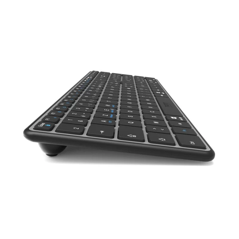 PORT Designs FR - Tastatur Compact Pro Wiederaufladbar Bluetooth AZERTY Schwarz