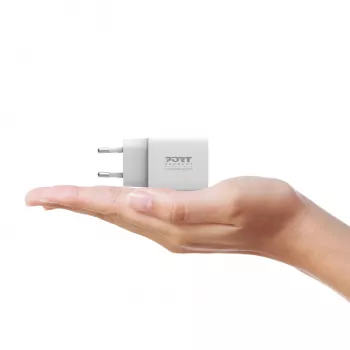 PORT Designs PORT Connect Wandladegerät 20W USB-C PD mit Aufbewahrungstasche Weiß