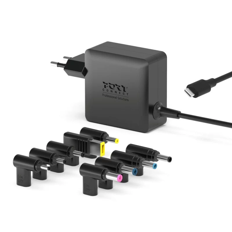PORT Designs GaN 65W USB-C Netzteil - Universelles Ladegerät - EU-Stecker - Schwarz