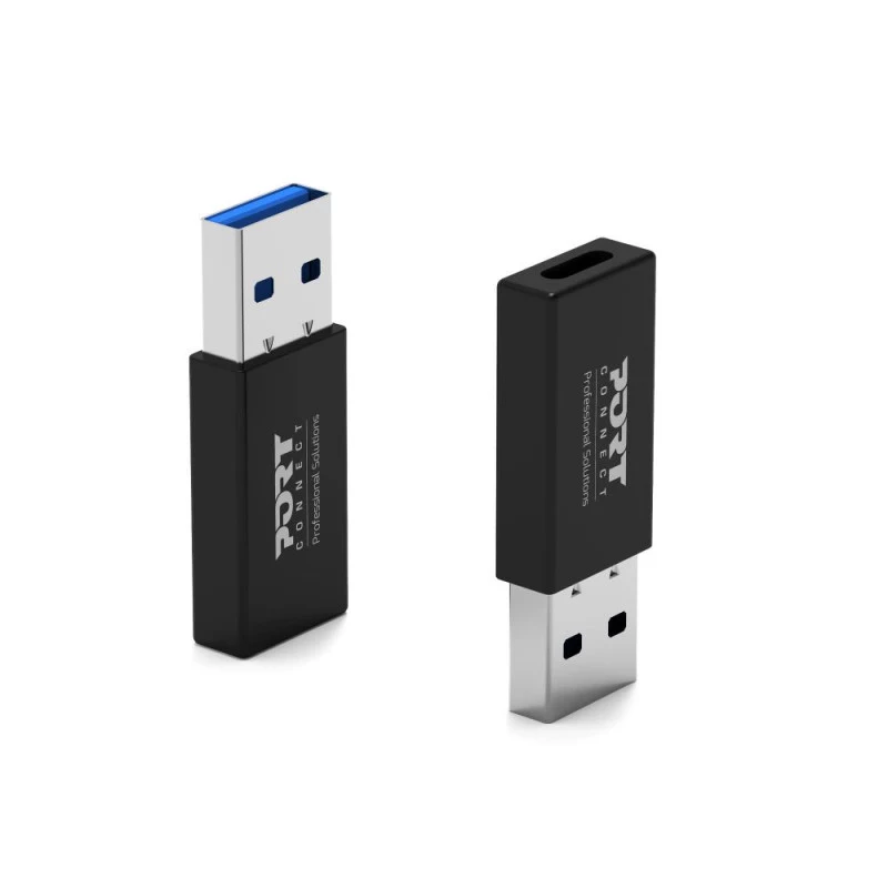 PORT Designs USB-A auf USB-C Konverter - USB 2.0 Adapter - Schwarz