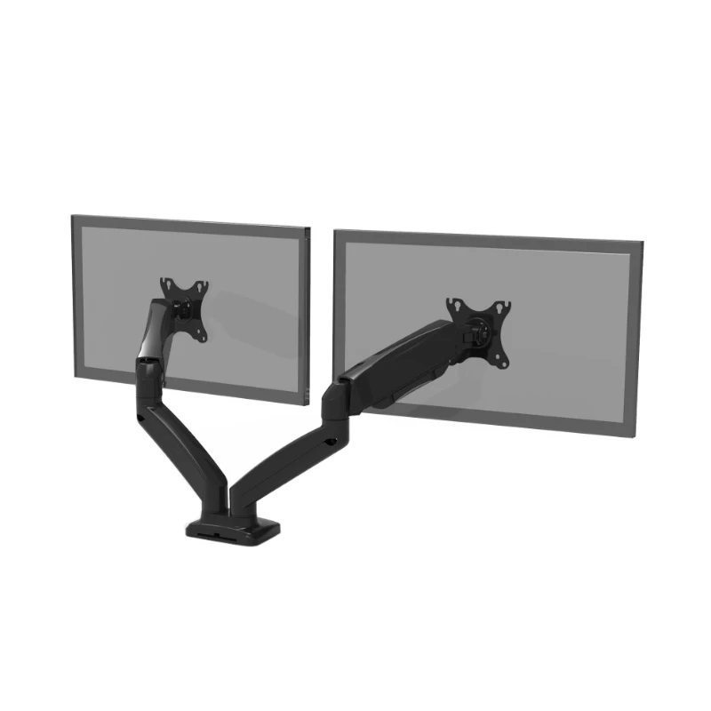 PORT Designs PORT Connect Verstellbare Doppel-Monitorhalterung - für 2 Bildschirme bis 32 inch - Tischklemme/Durchführung - Schwarz